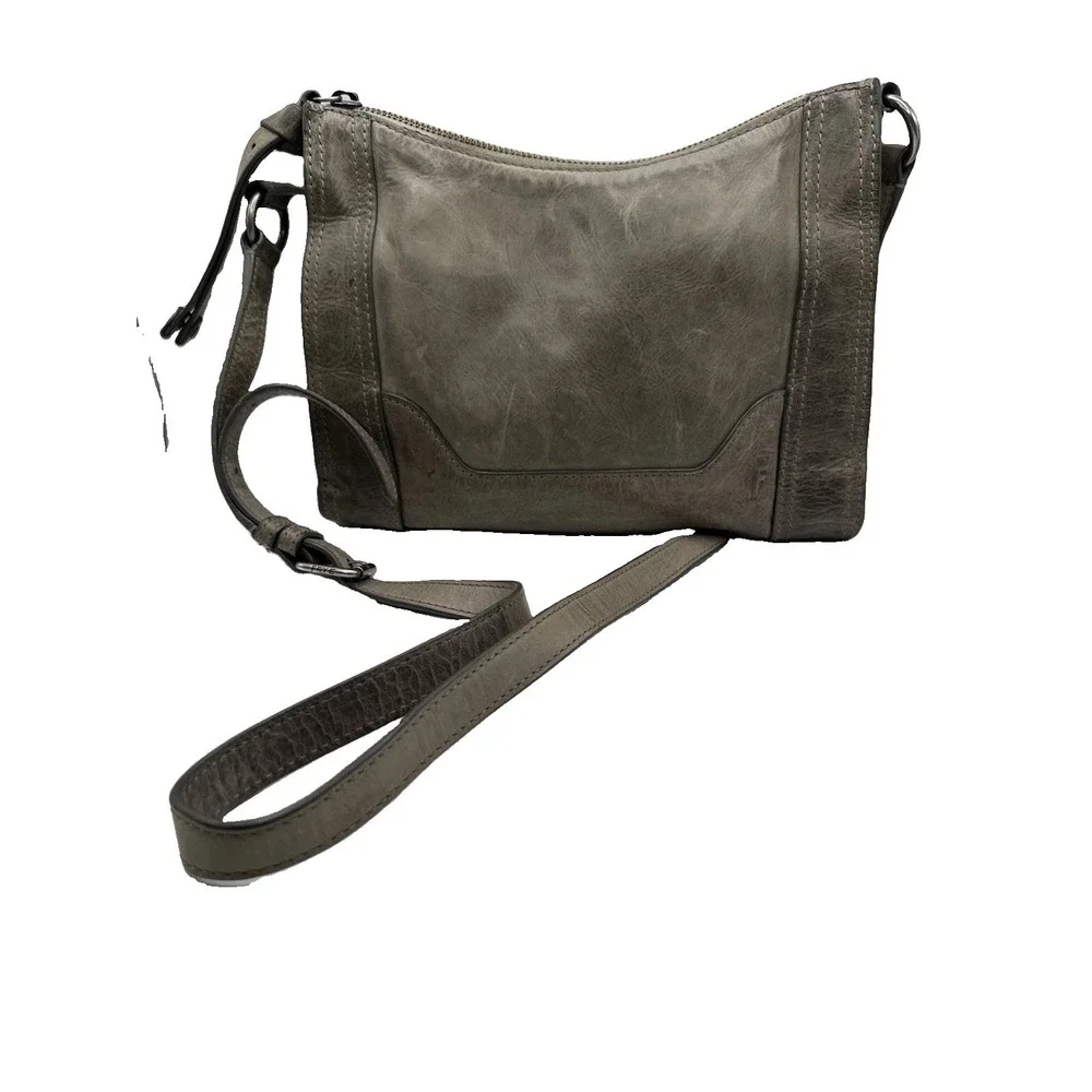 FRYE Taupe Leather MELISSA ZIP CROSSBODY Shoulder Bag - MSRP $198